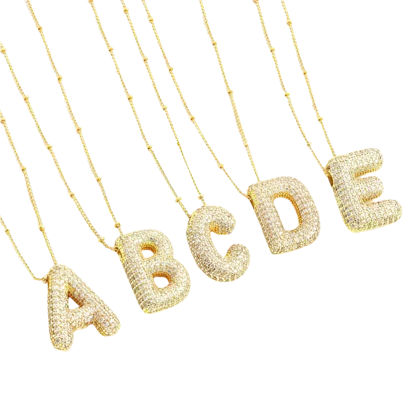 Parure Collana con Iniziale Bubble