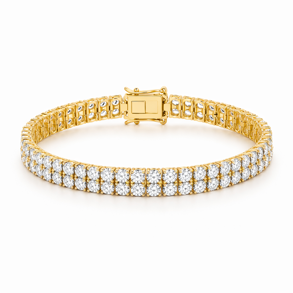 Bracciale Tennis Doppio Filo Oro giallo