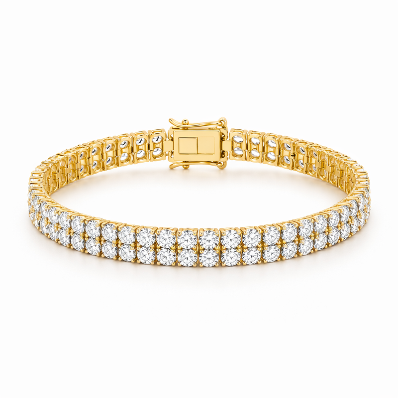 Bracciale Tennis Doppio Filo Oro giallo
