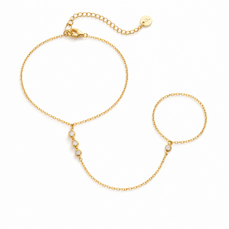 Bracciale Mano con Perline Oro giallo