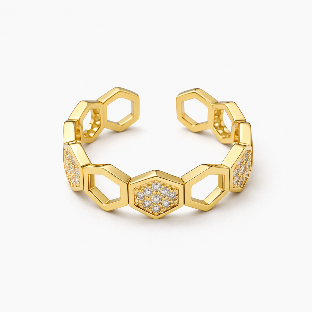 Anello Nido d Ape Cristallo Oro giallo