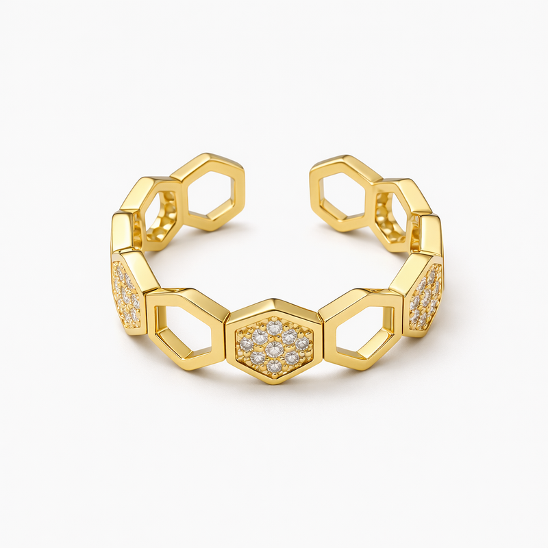 Anello Nido d Ape Cristallo Oro giallo
