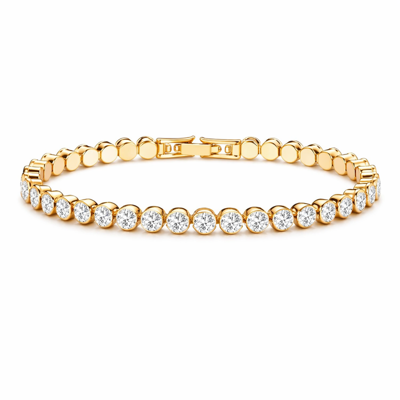 Bracciale Tennis Taglio Tondo Oro giallo