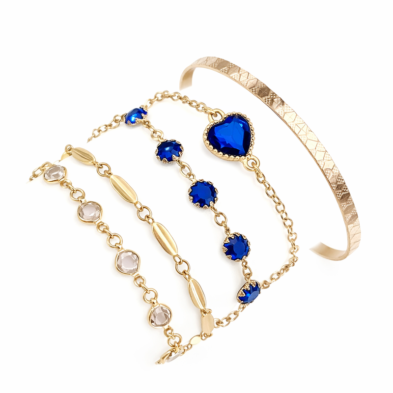 Aveline Northblue Parure di Bracciali Zaffiro Oro giallo