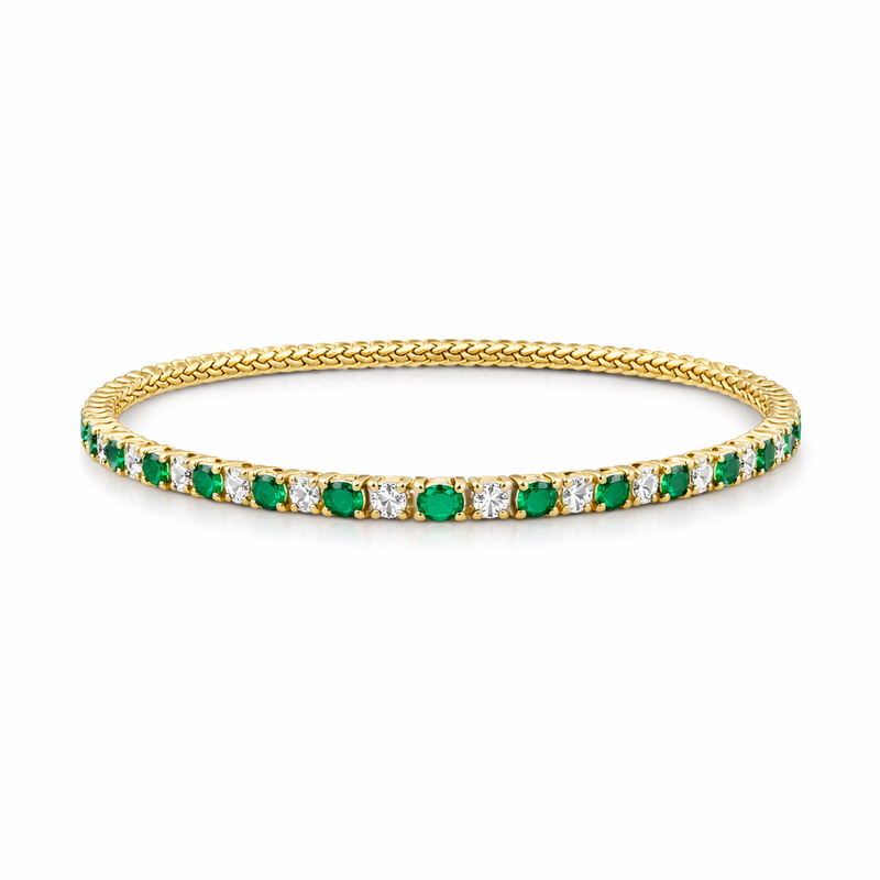 Bracciale Tennis Trio Smeraldi Oro giallo