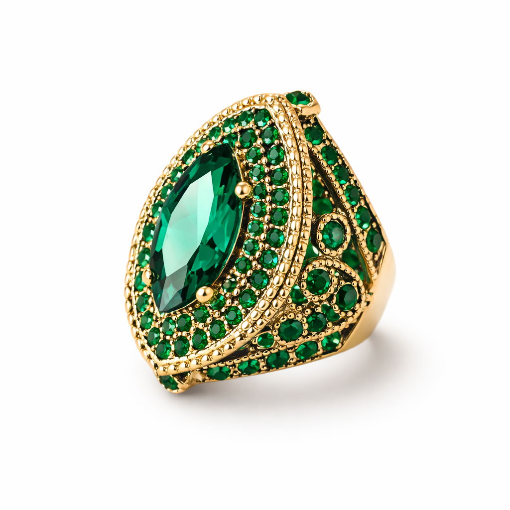 Anello Reggente Smeraldo Oro giallo