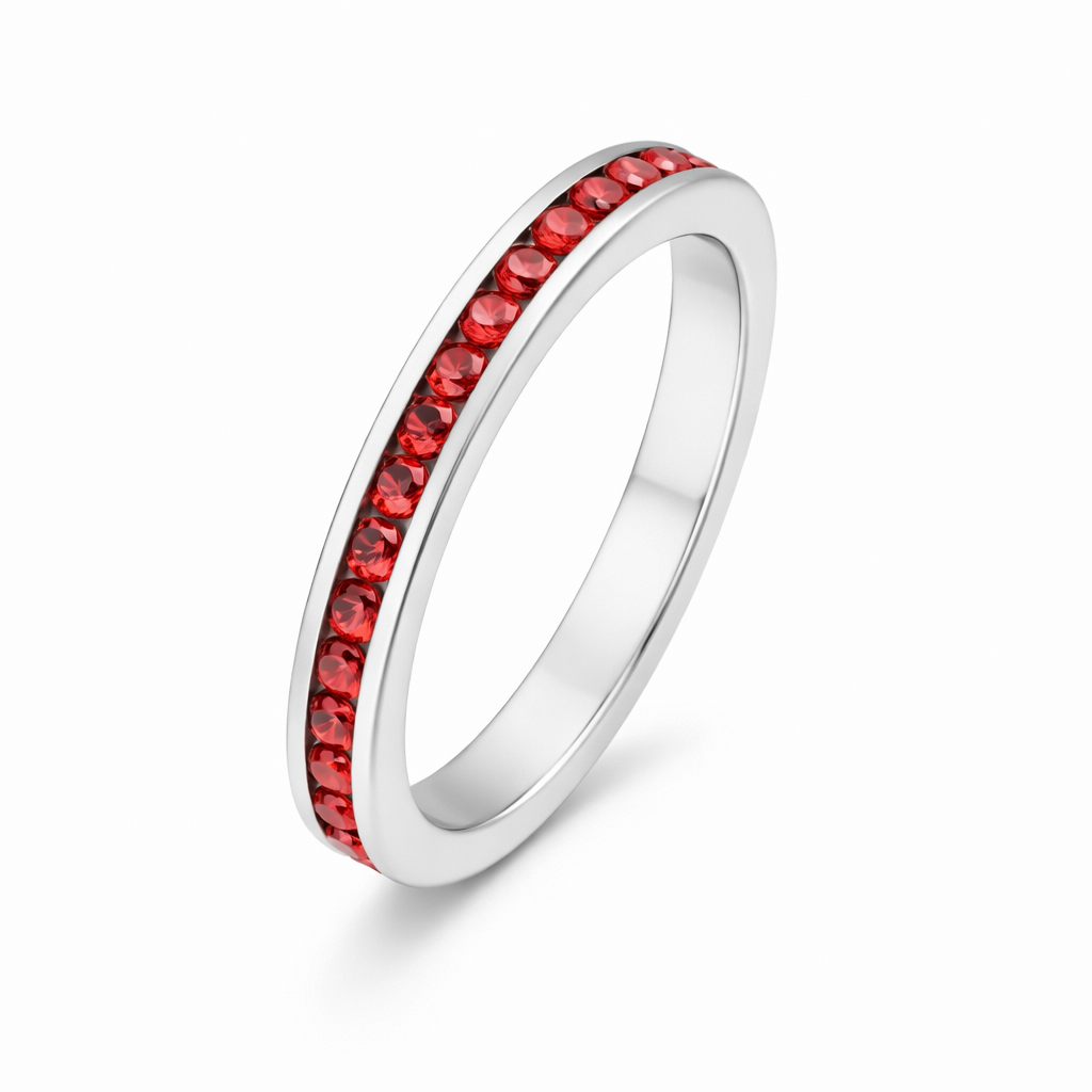 Anello Eternity Rubino