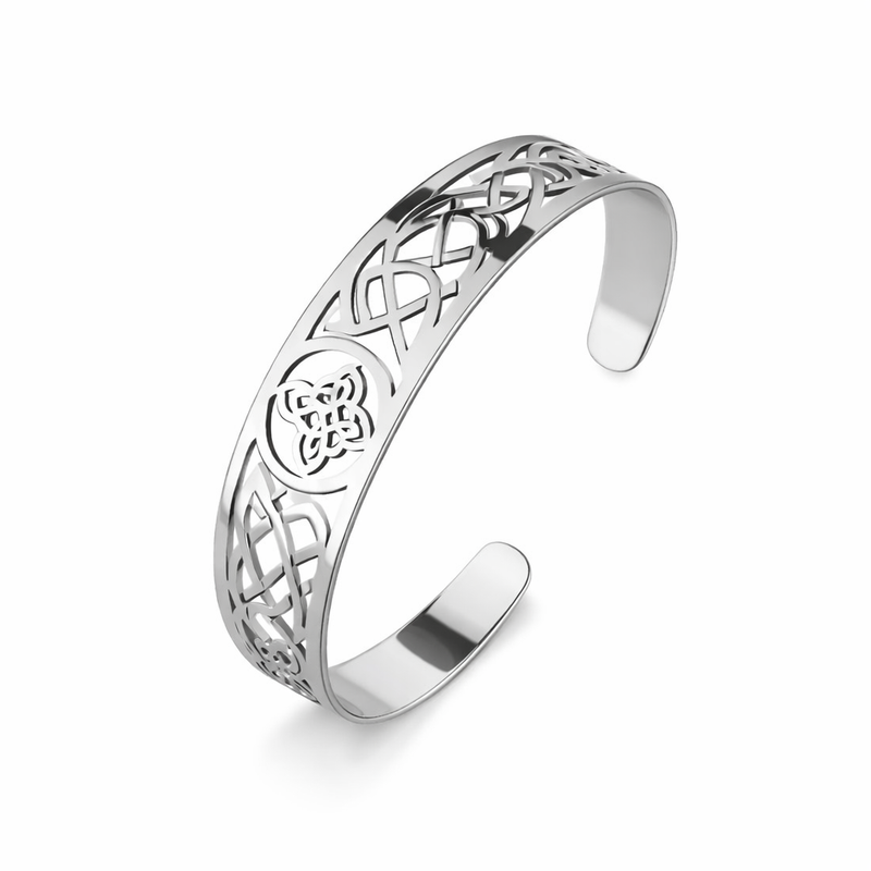 Bracciale Traforato Aperto Argento Squisito Oro bianco