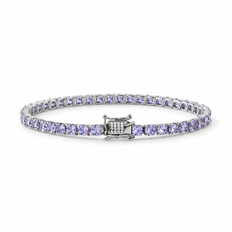 Bracciale Tennis Ametista Oro bianco