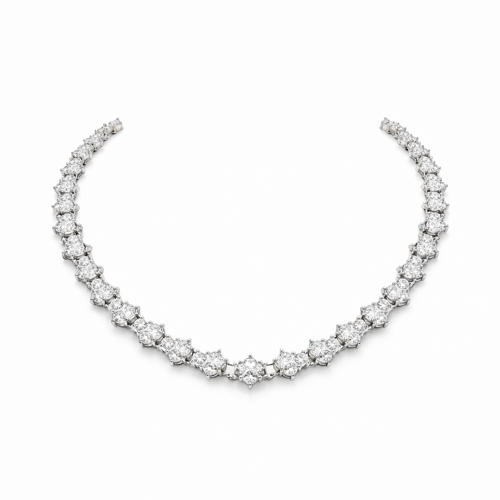 Collana Tennis Cluster Classica