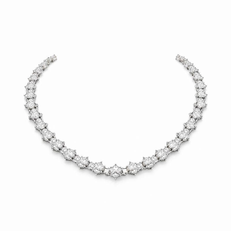 Collana Tennis Cluster Classica