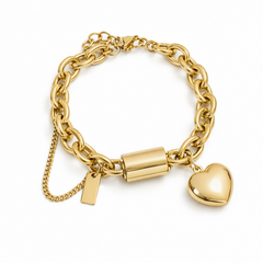 Bracciale Spesso Cuore Oro giallo