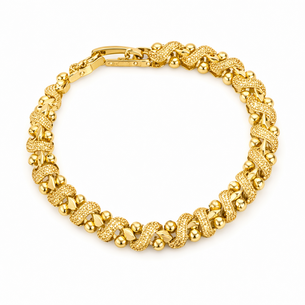 Lily Bracciale Ornamentato Onda Oro giallo