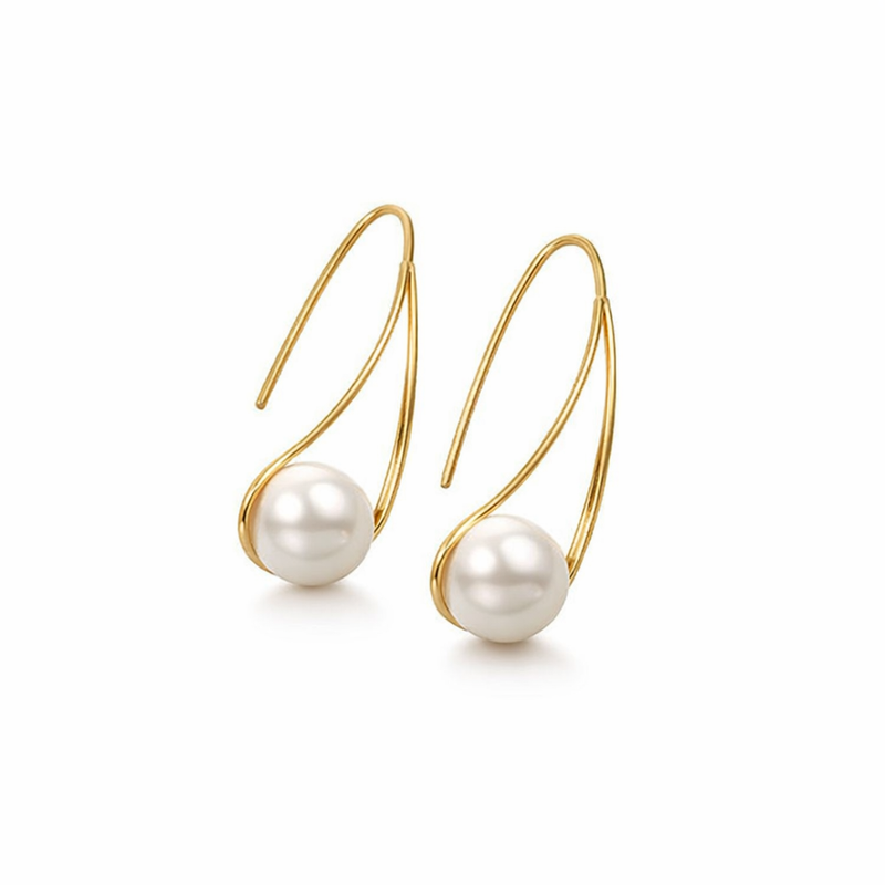 Orecchini Pendenti Perla Eleganti Oro giallo
