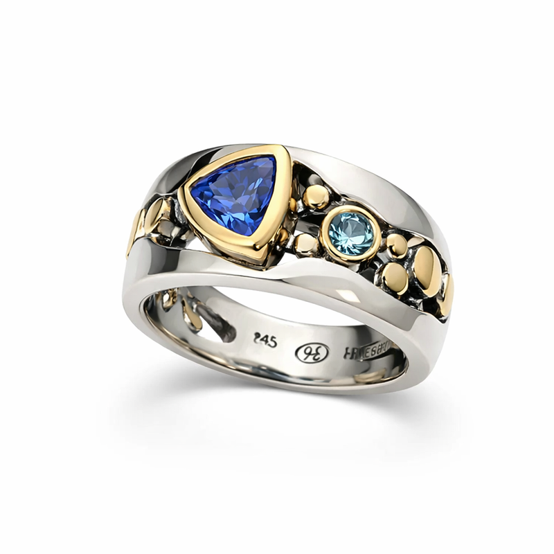 Anello Gemma Ghiaccio Antico Oro bianco