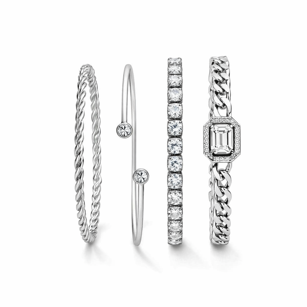 Domitia Calvina Parure di Bracciali Oro bianco