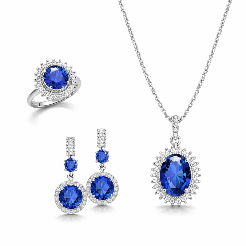 Aurielle Solwyn Parure Zaffiro blu Oro bianco