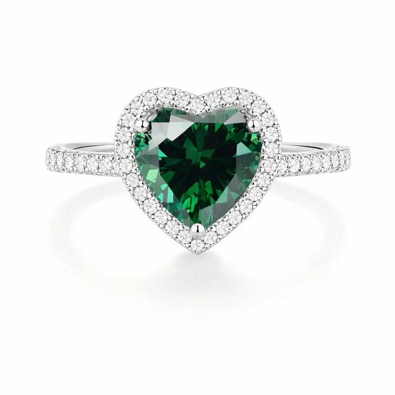 Delara Virenza Anello Smeraldo Oro bianco
