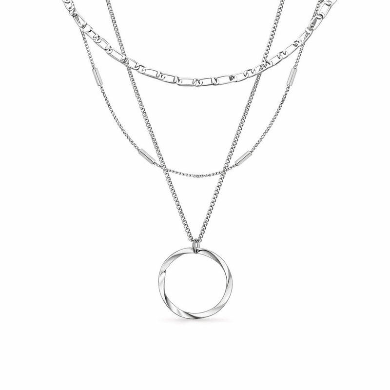 Collana Tre Fili con Cerchio Aperto