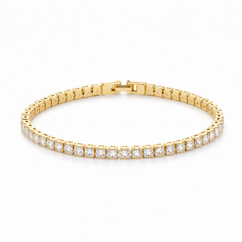 Bracciale Tennis Quadrato Oro giallo