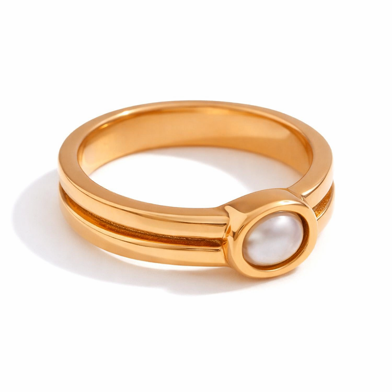 Lunara Anello Perla Oro giallo