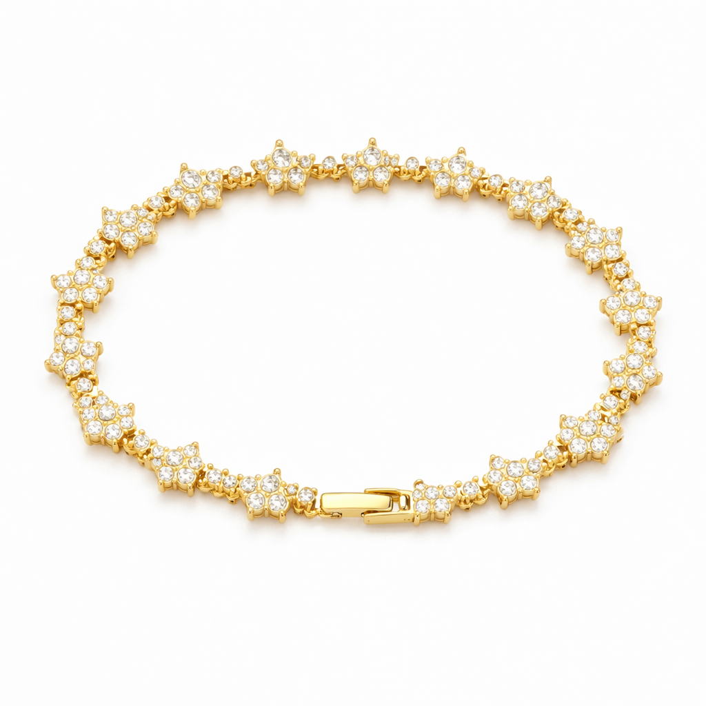 Collana Tennis Classica Cluster Oro giallo