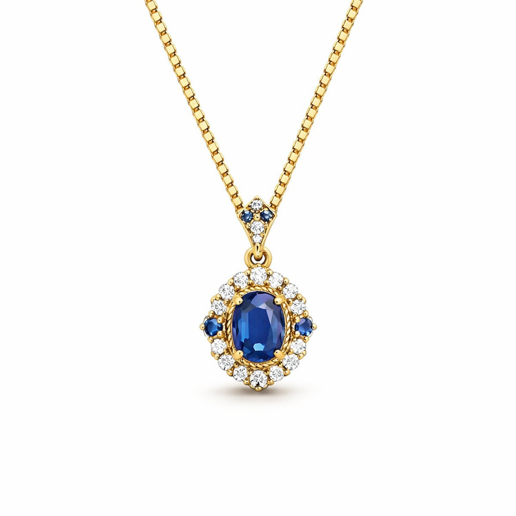 Celeste Royale Collana con Ciondolo Oro giallo