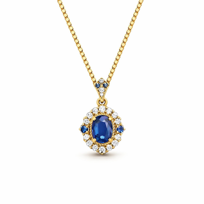 Celeste Royale Collana con Ciondolo Oro giallo