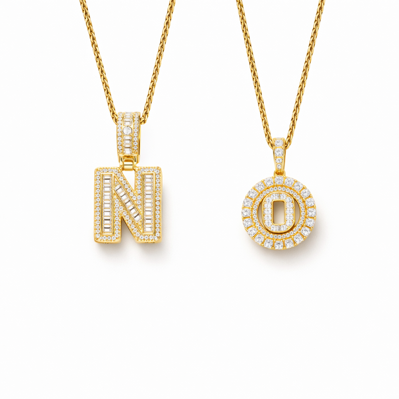 Parure Collana con Iniziale Pave