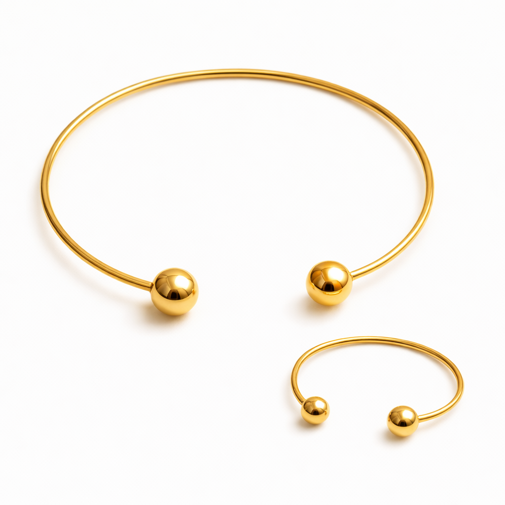 Parure Minimalista Girocollo e Bracciale Glow Oro giallo