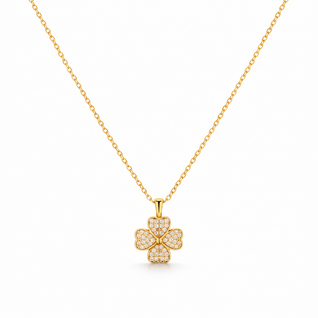 Collana Fioritura Cuore Oro giallo