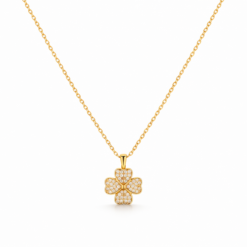 Collana Fioritura Cuore Oro giallo