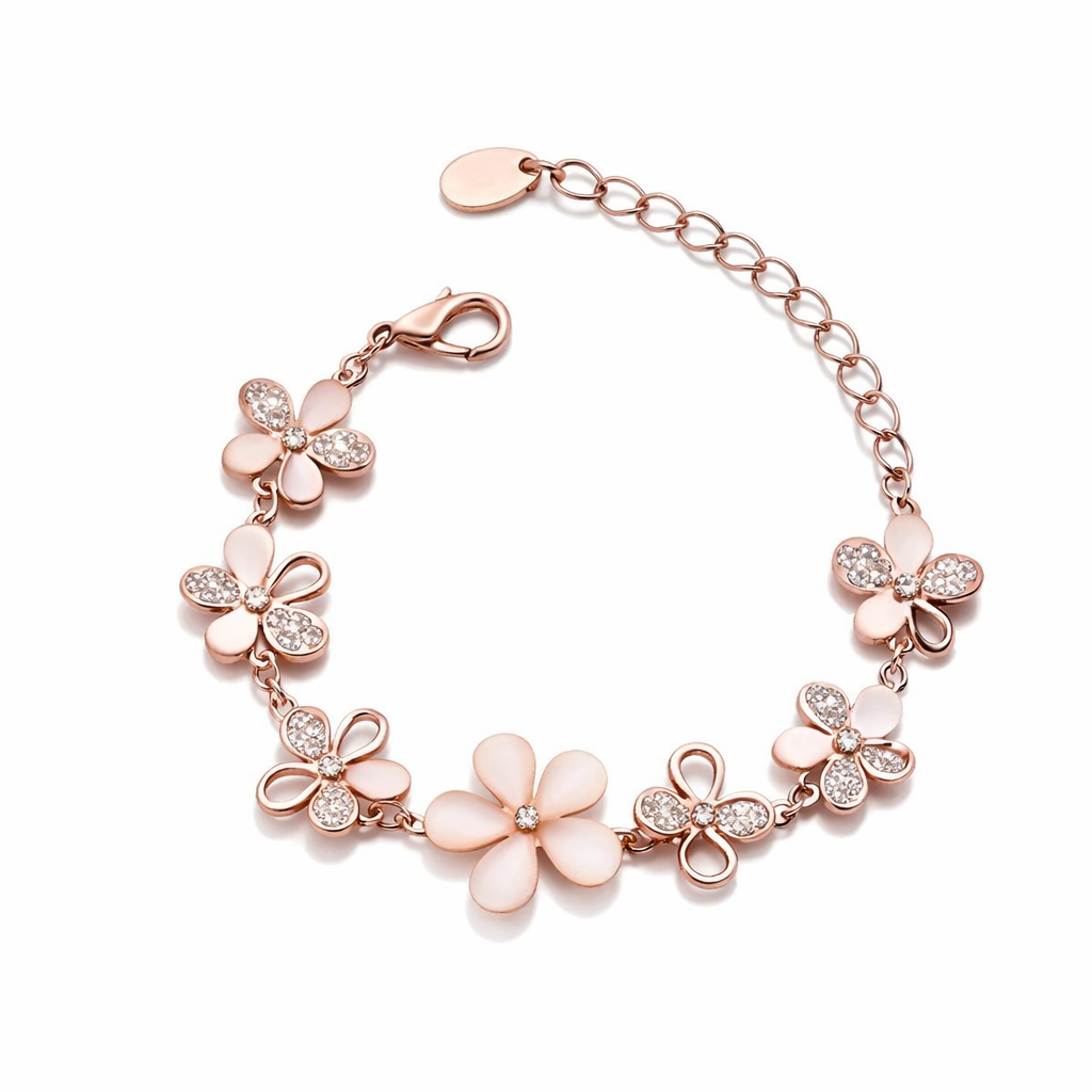 Bracciale Fiore rosa Antico Oro rosa