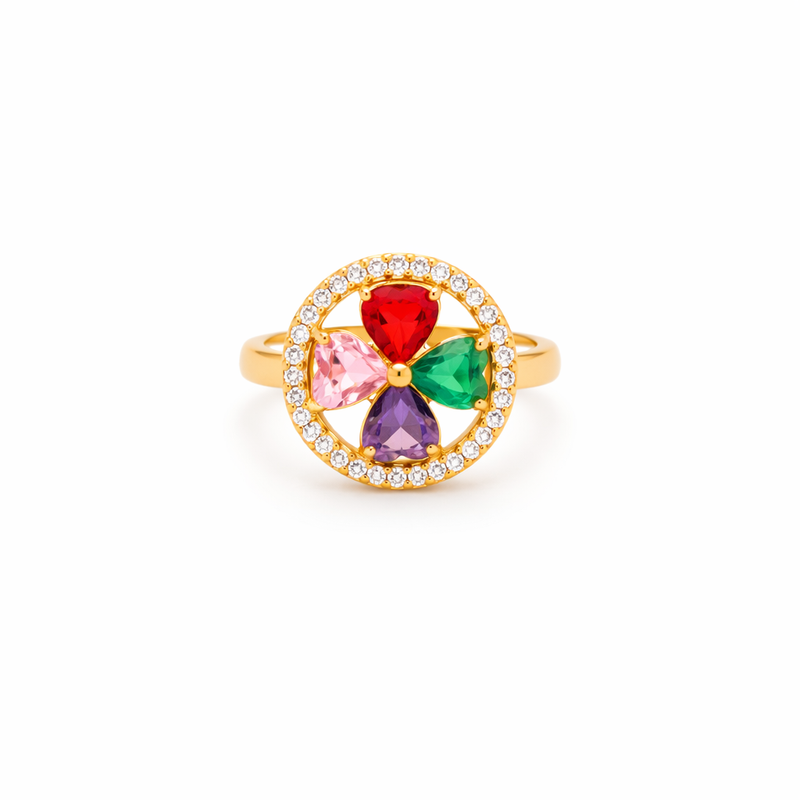 Anello Girevole Cuori Colorwave Oro giallo