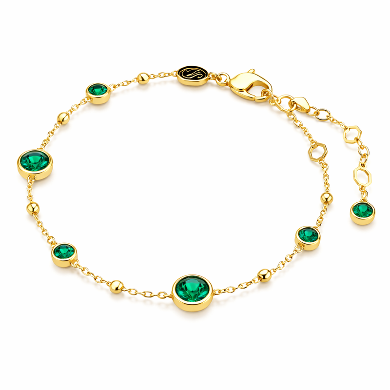 Bracciale Delicato Smeraldo Oro giallo