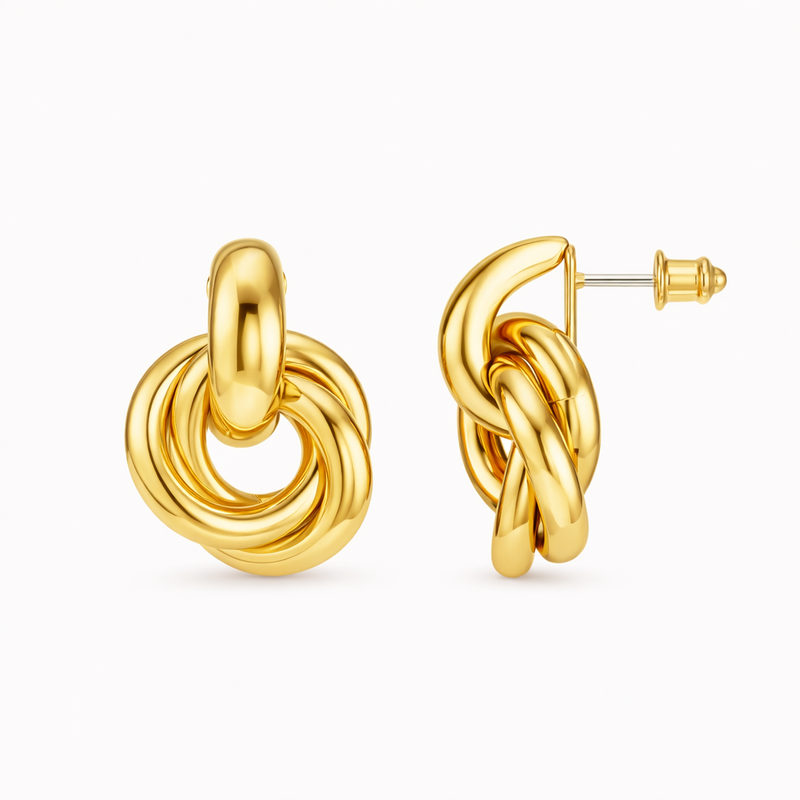 Orecchini Intrecciati Statement Oro giallo