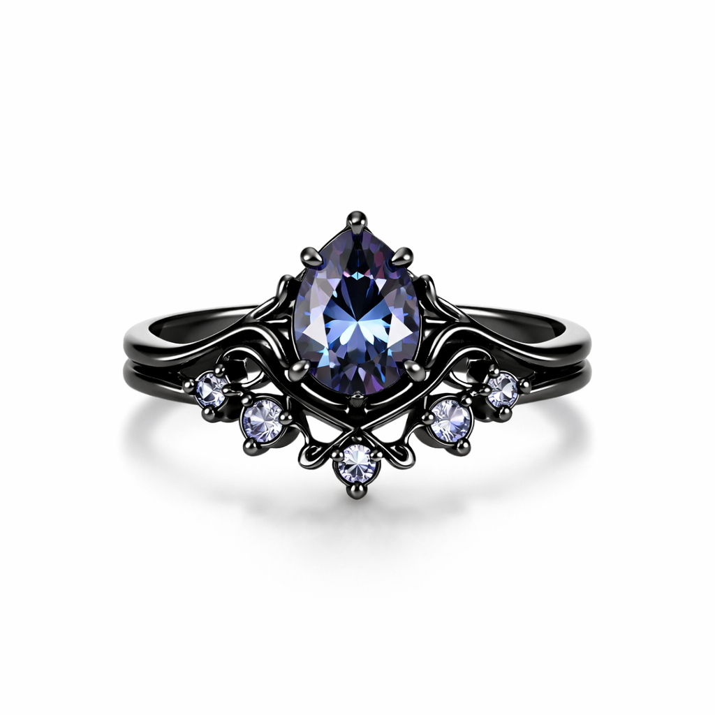 Anello Ametista Strati Oro bianco