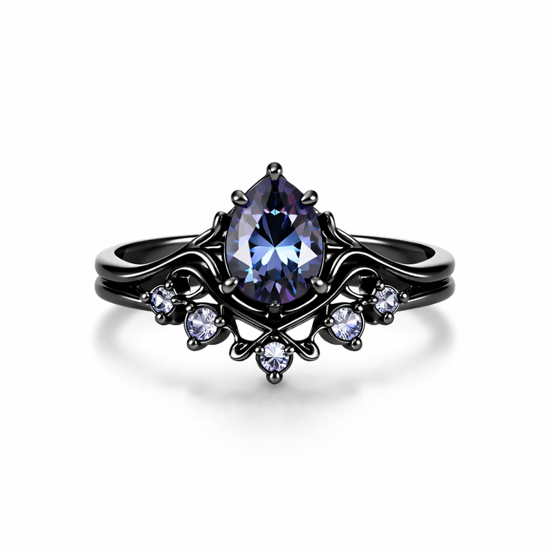Anello Ametista Strati Oro bianco