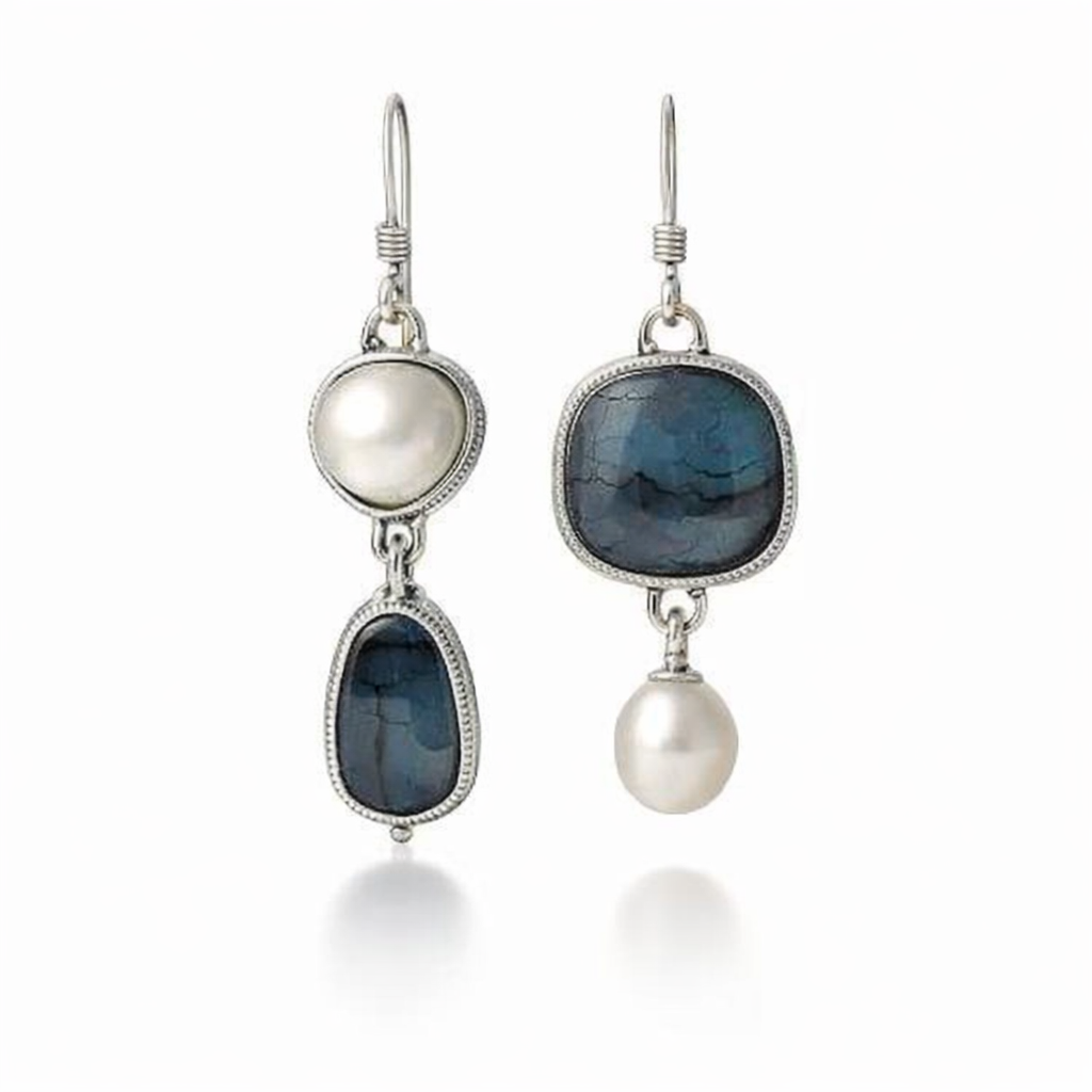 Orecchini Celesti Stile Vintage Oro bianco