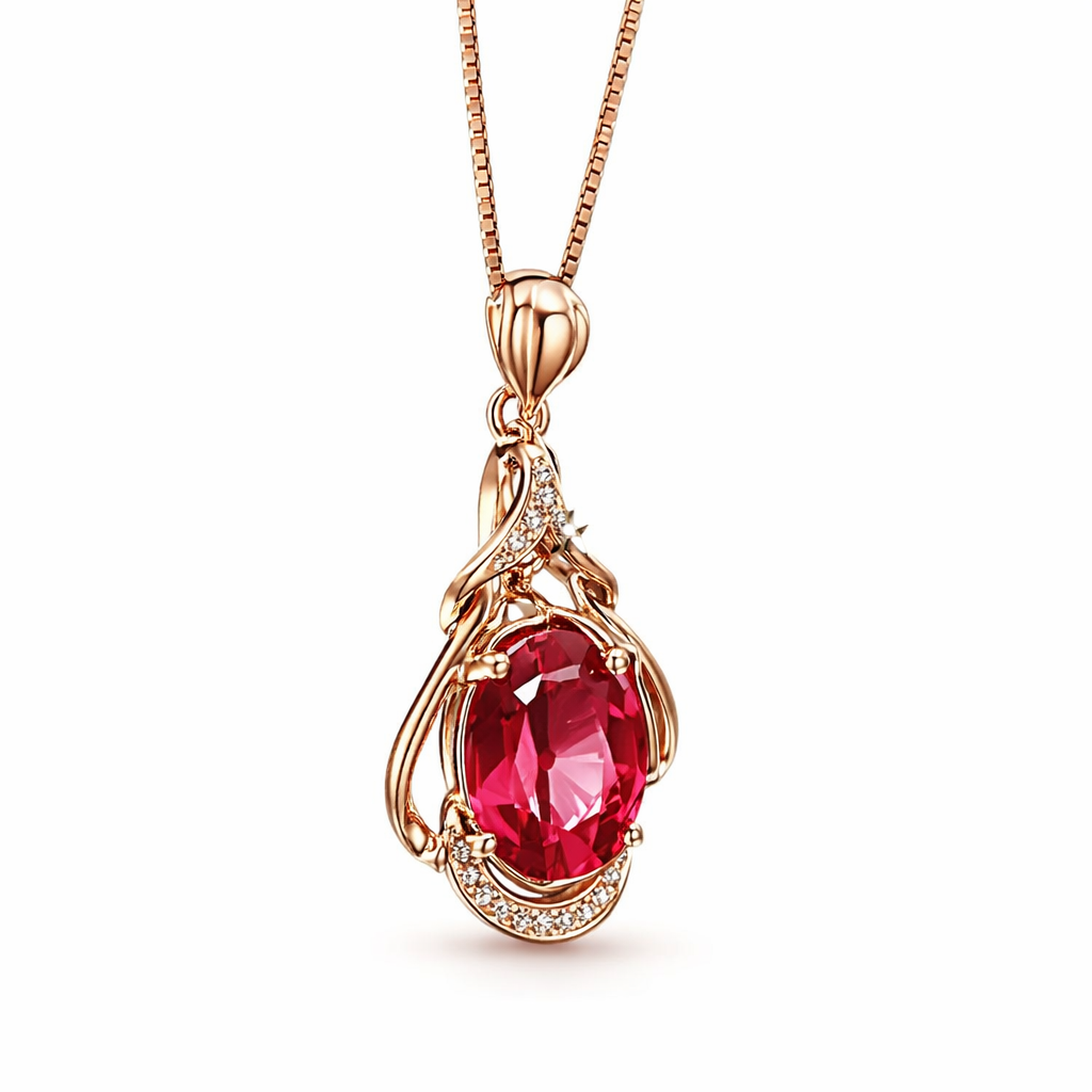 Collana Oro Cristallo Rosso Squisita