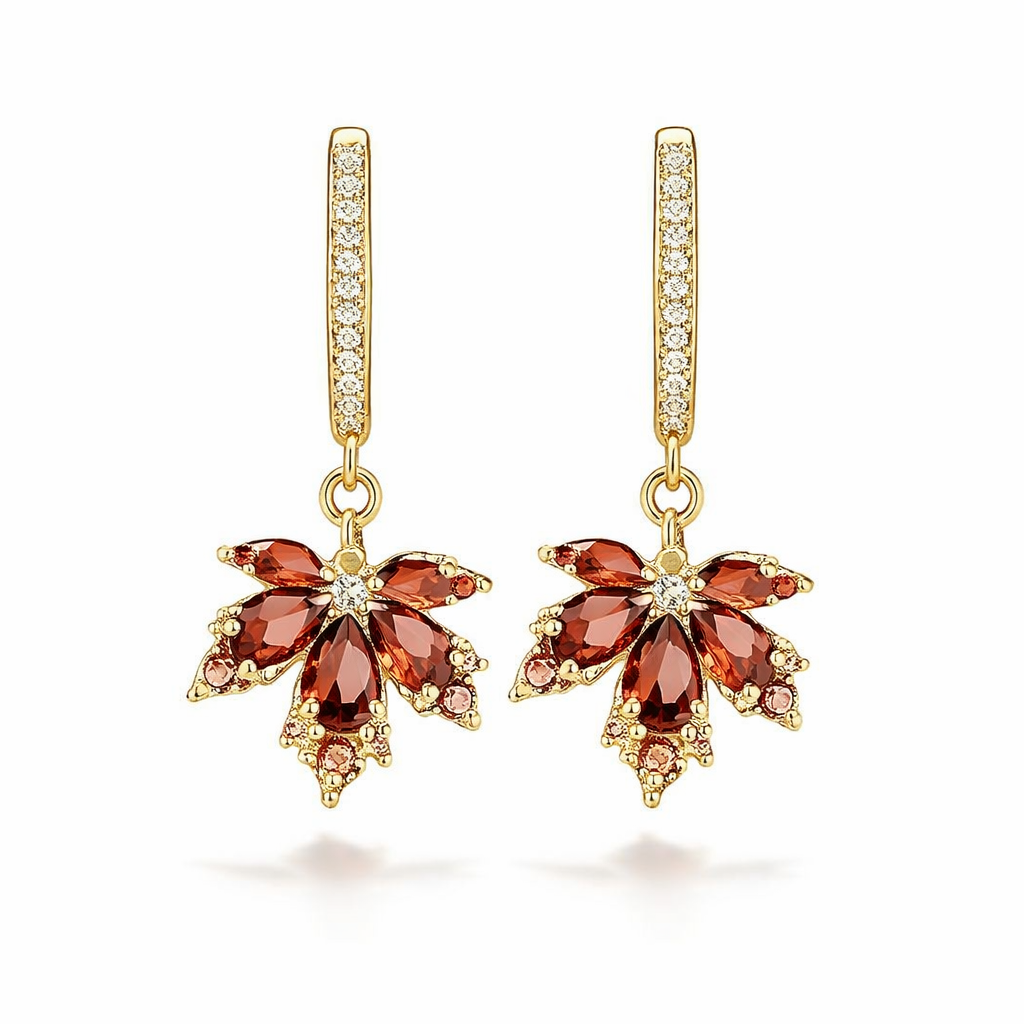 Orecchini Leafshine Zircone Oro giallo