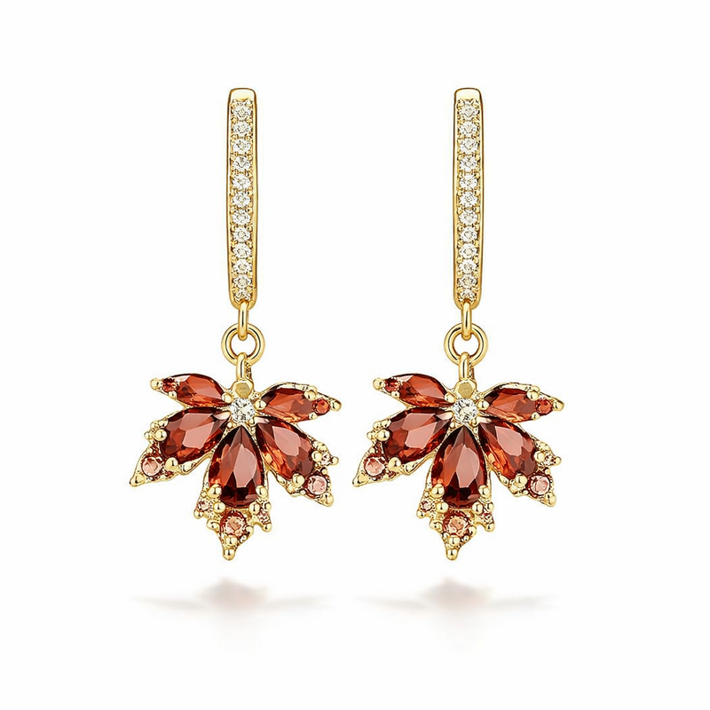 Orecchini Leafshine Zircone Oro giallo