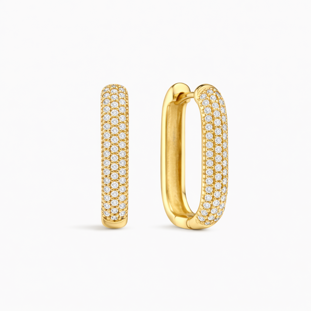 Orecchini Cerchio Pave Icon Oro giallo