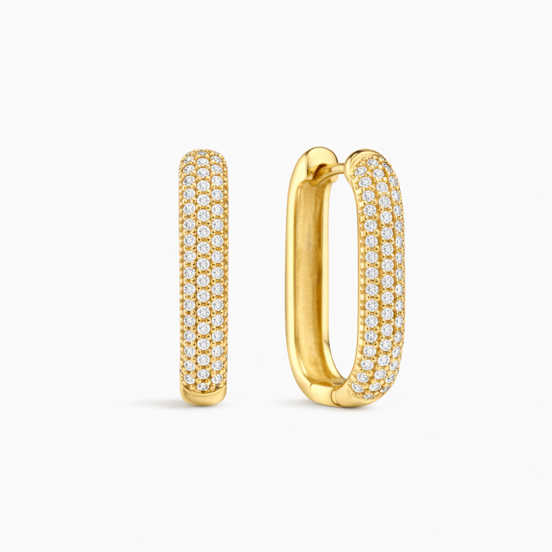 Orecchini Cerchio Pave Icon Oro giallo