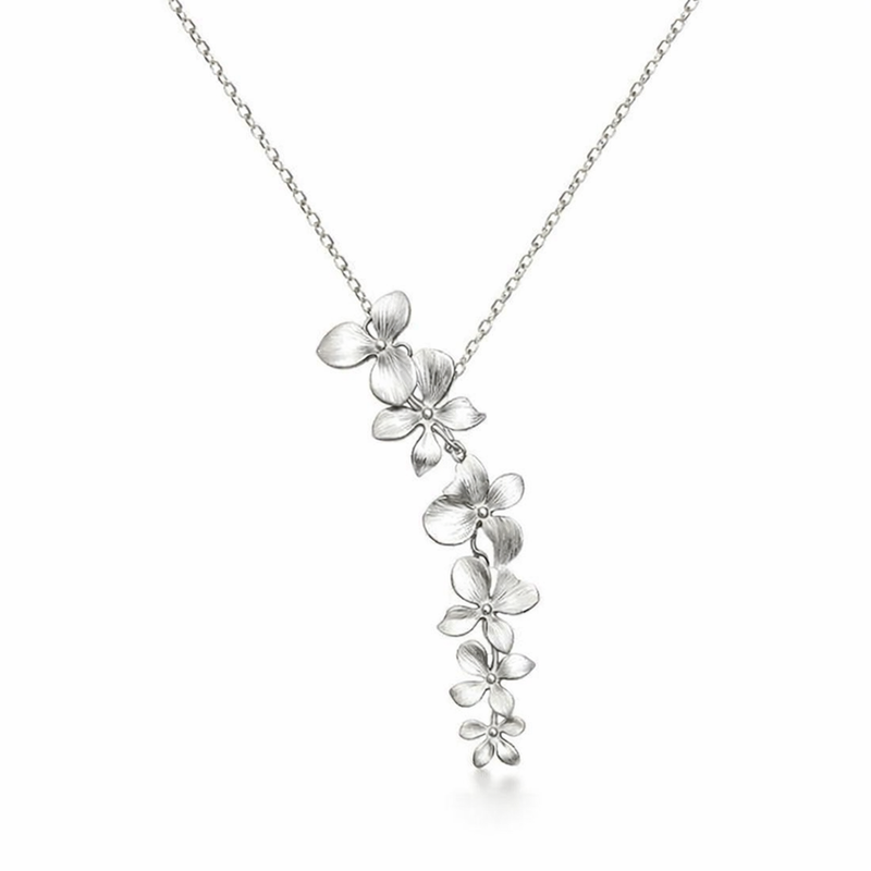Collana Ciondolo Petali Argento