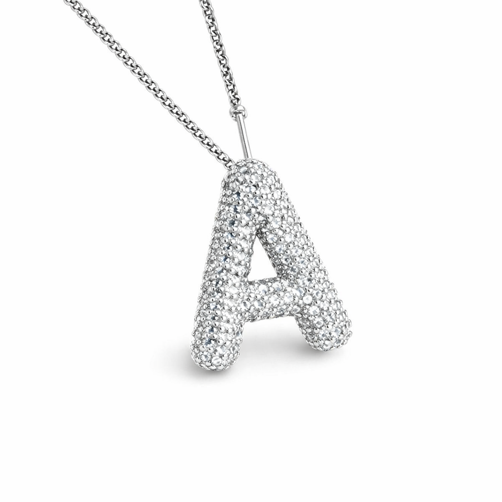 Parure Collana con Iniziale Bubble