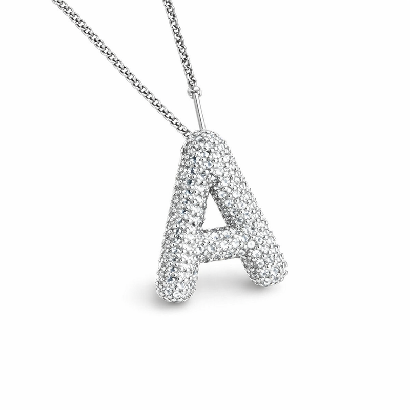 Parure Collana con Iniziale Bubble