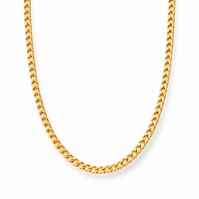 Collana Catena Grumetta Maglia Piatta Oro giallo