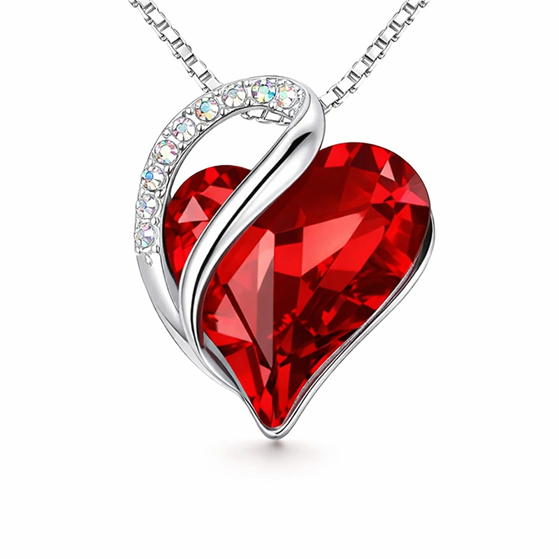 Collana Infinito Cuore Rubino