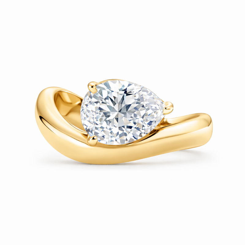 Anello Promessa Ondulato Oro giallo